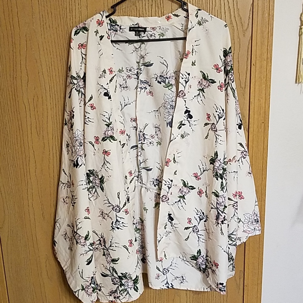 Pink floral kimono